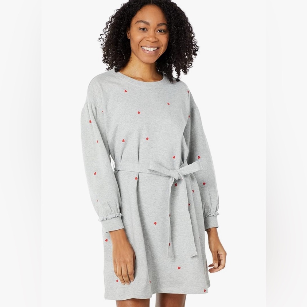 Draper James Bobbie Heart sweatshirt dress size L NWT